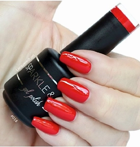 Sparkle & Co. Gel Color 018 Solid Bright Red Soak Off UV/LED Gel Nail Polish 15ml