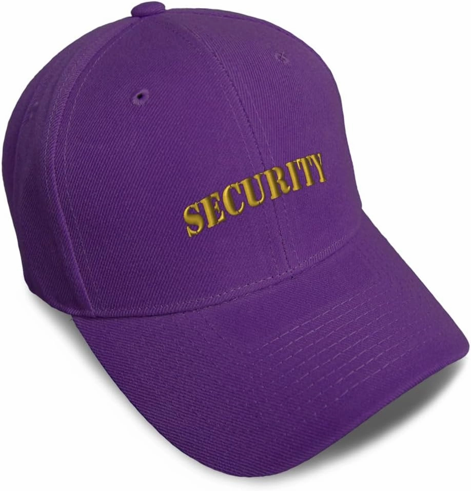 Speedy Pros Baseball Caps for Men & Women Embroidered Security Gold Embroidery Ladies & Men Baseball Hats Acrylic