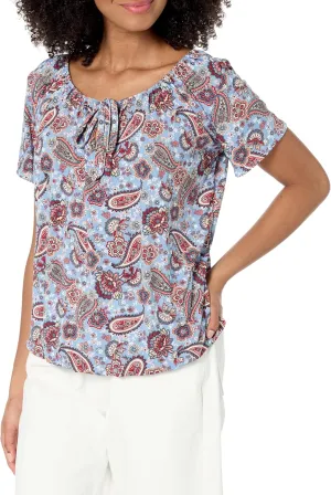 Star Vixen Women's Short Sleeve Peasant Top