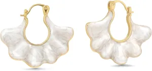 Statement Earrings for Women, Gold Dangle Earrings, Gold Statement Earrings, Pearl Earrings, Gold Earrings, Earrings Dangle, Gold Hoop Earrings for Women, Fan Shape Earrings from SNGIA, Earrings