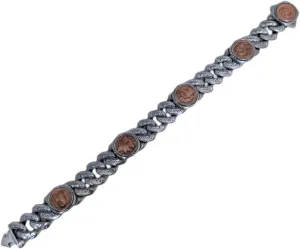 Sterling Silver & Copper Coin Bracelet BMK4362-373