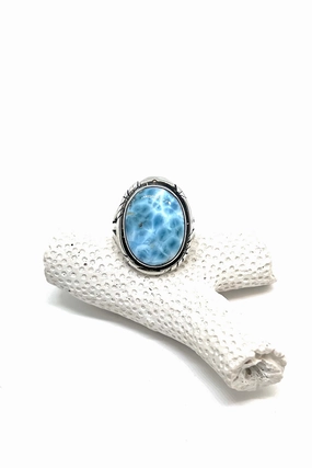 Sterling Silver Larimar Ring (Size 8, 10)