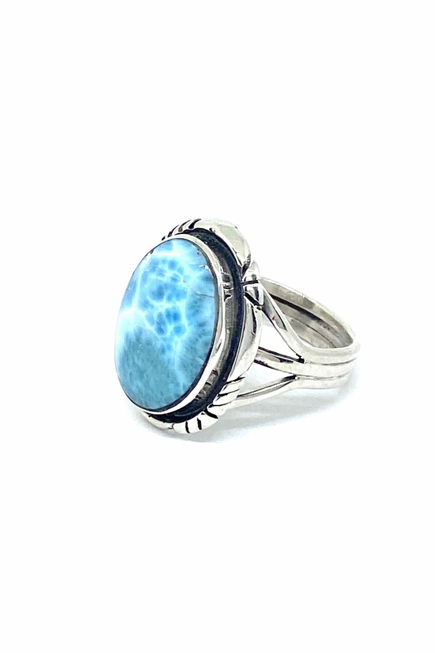 Sterling Silver Larimar Ring (Size 8, 10)
