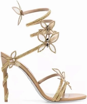 Strap Rhinestone Heels,Womens High Heels,Butterfly One-Strap Stiletto High Heel,Unique Design,Simple And Elegant,Suitable for Various Occasions
