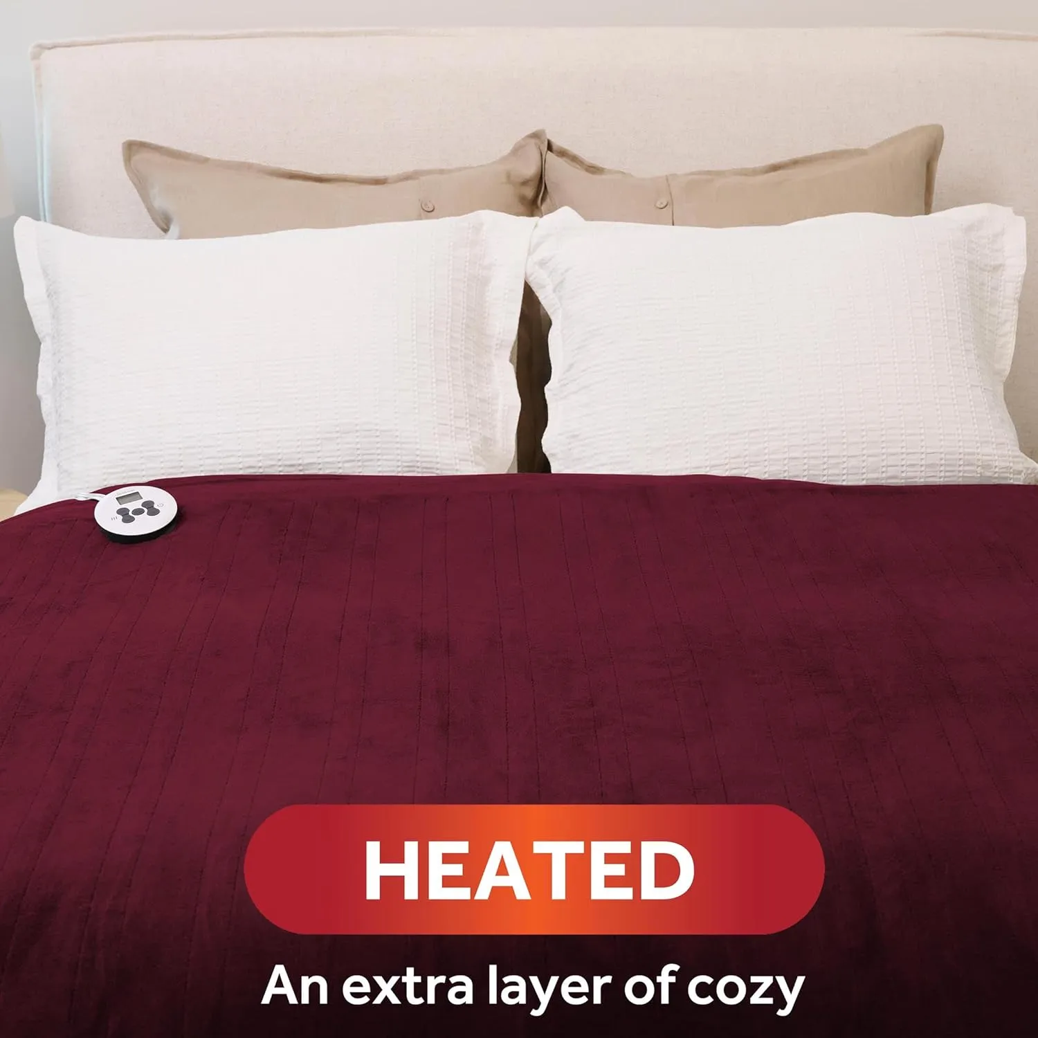 Sunbeam Royal Luxe Cabernet Heated Blanket - Full