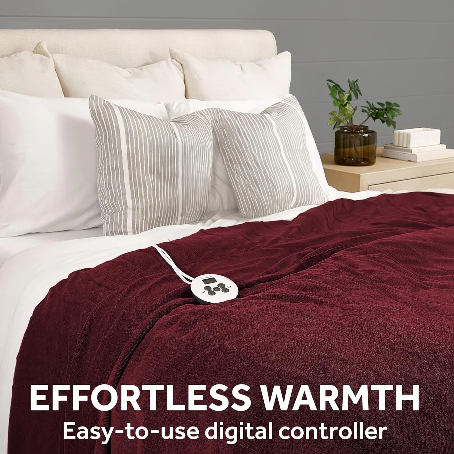 Sunbeam Royal Luxe Cabernet Heated Blanket - Full
