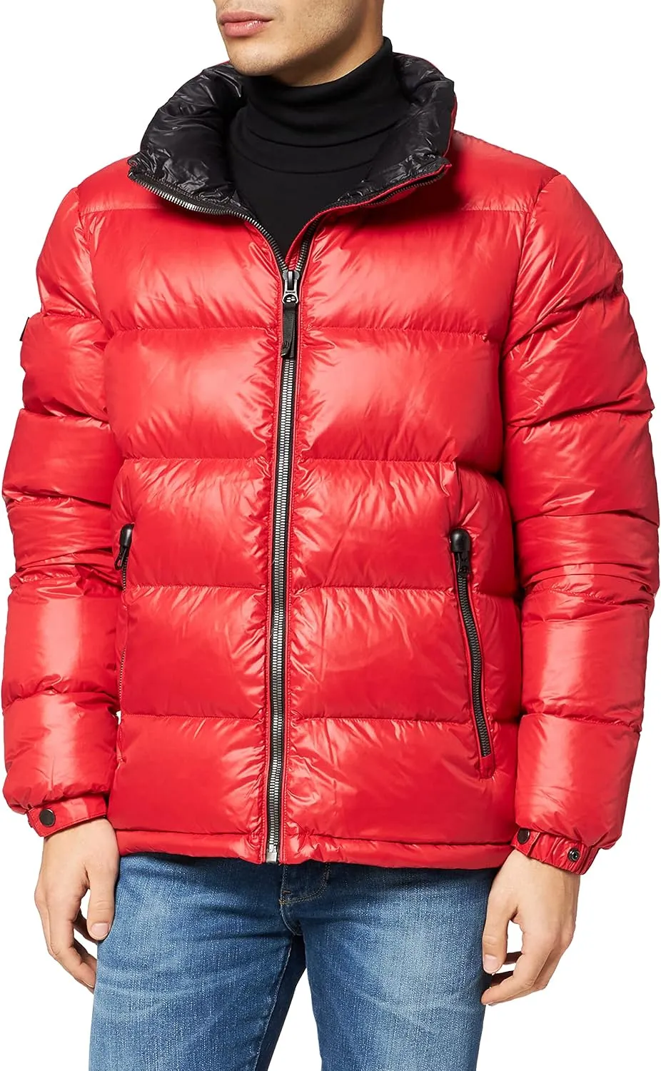 Superdry Mens Alpine Luxe Down Jacket, Relaxed Fit, Feather Filling High Risk Red Size Xxl