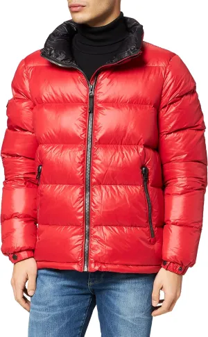 Superdry Mens Alpine Luxe Down Jacket, Relaxed Fit, Feather Filling High Risk Red Size Xxl