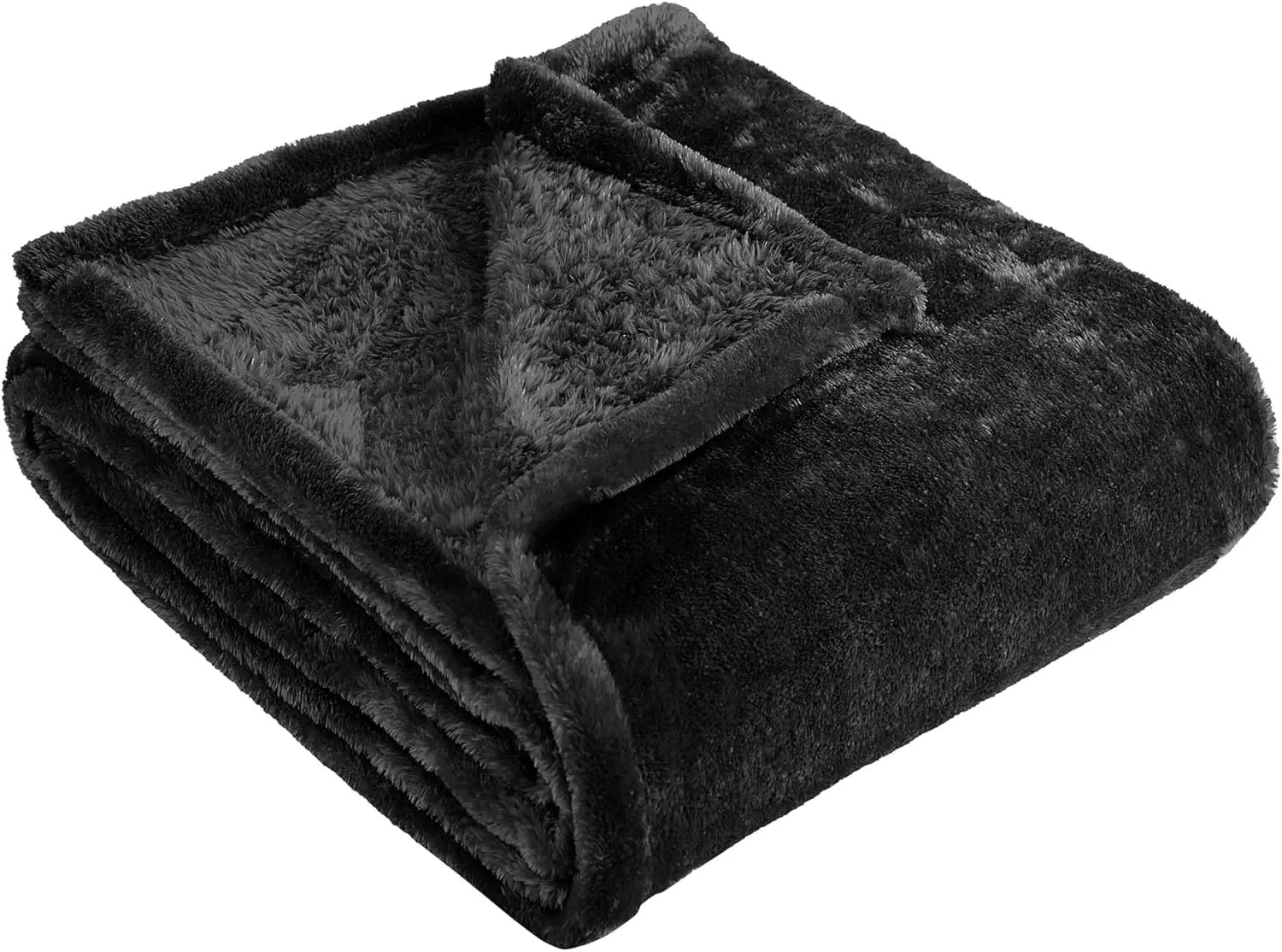 Superior Classic Solid Fleece Blanket, Thick, Cozy, Warm Blankets, Velvety Soft Plush Bedding and Sofa Throw, Cute Bedroom Decor, Fuzzy Cover, Medium Weight Comfort Essentials, Throw XL, Black