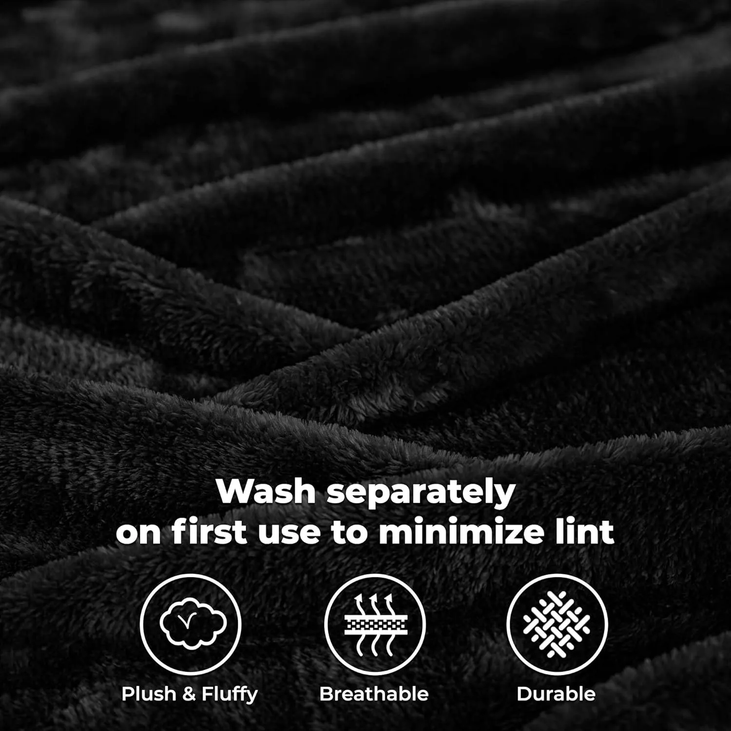 Superior Classic Solid Fleece Blanket, Thick, Cozy, Warm Blankets, Velvety Soft Plush Bedding and Sofa Throw, Cute Bedroom Decor, Fuzzy Cover, Medium Weight Comfort Essentials, Throw XL, Black