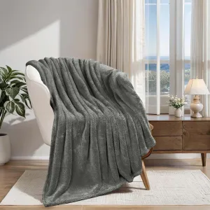 Superior Classic Solid Fleece Blanket, Thick, Cozy, Warm Blankets, Velvety Soft Plush Bedding and Sofa Throw, Cute Bedroom Decor, Fuzzy Cover, Medium Weight Comfort Essentials, Throw XL, Charcoal