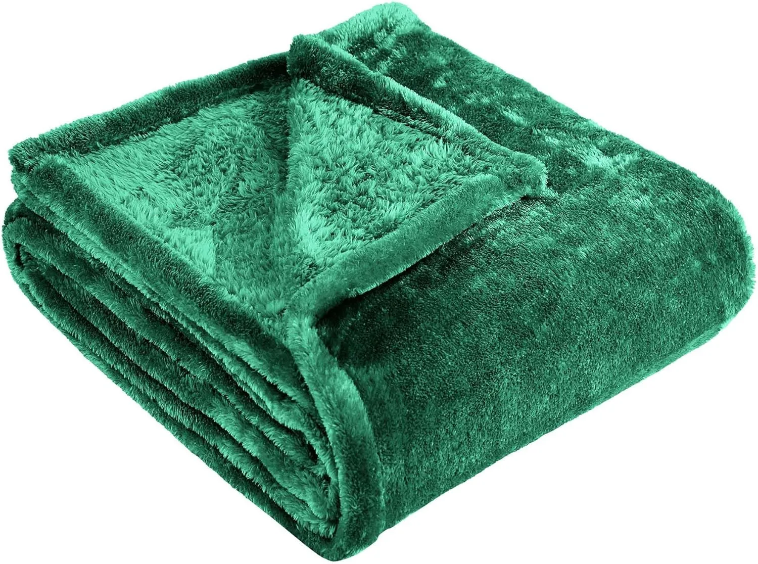 Superior Classic Solid Fleece Blanket, Thick, Cozy, Warm Blankets, Velvety Soft Plush Bedding and Sofa Throw, Cute Bedroom Decor, Fuzzy Cover, Medium Weight Comfort Essentials, Throw XL, Evergreen