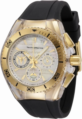 Technomarine Women's Cruise California Stainless Steel Quartz Watch with Silicone Strap, Black, 26.25 (Model: TM-120029)