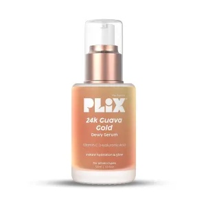 THE PRIME PLANT FIX 24K Guava Gold Serum | Vitamin C & Hyaluronic Acid | Brightens Skin & Reduces Photoageing | 2-In-1 Face Serum & Primer For Glowing Skin | 30 Ml