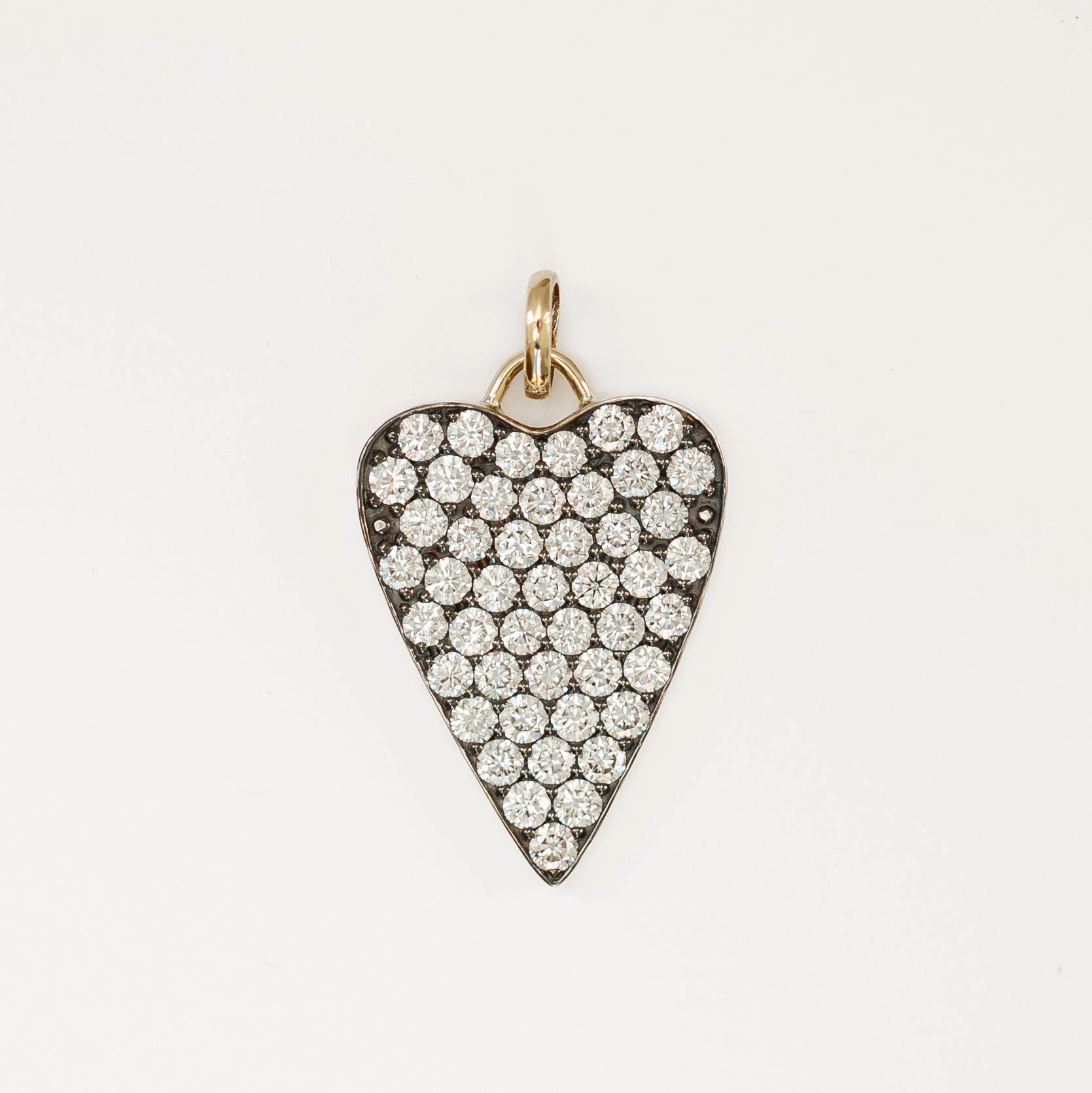 The Large Elongated Pavé Heart Pendant