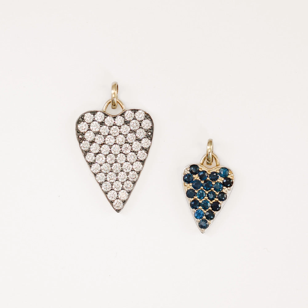 The Large Elongated Pavé Heart Pendant