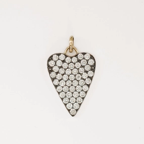 The Large Elongated Pavé Heart Pendant