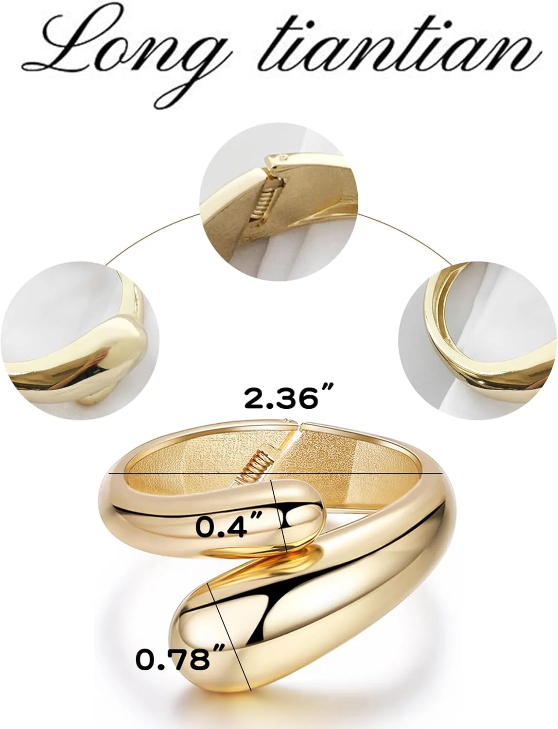 Tiantian Gold Bangles & Cuff Bracelets for Women - Non Tarnish Chunky Gold Trendy Jewelry - Christmas Gifts & Stocking Stuffers