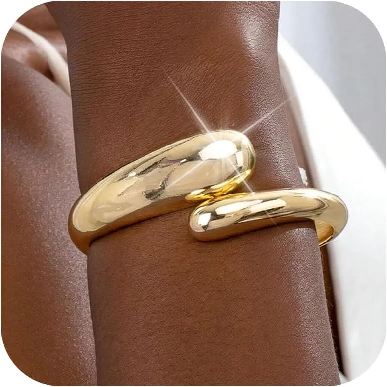 Tiantian Gold Bangles & Cuff Bracelets for Women - Non Tarnish Chunky Gold Trendy Jewelry - Christmas Gifts & Stocking Stuffers