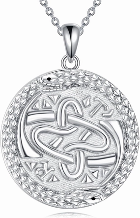 TIGER RIDER Snake Necklace Sterling Silver Celtic Knot Pendant Snake Jewelry Gifts for Women Birthday