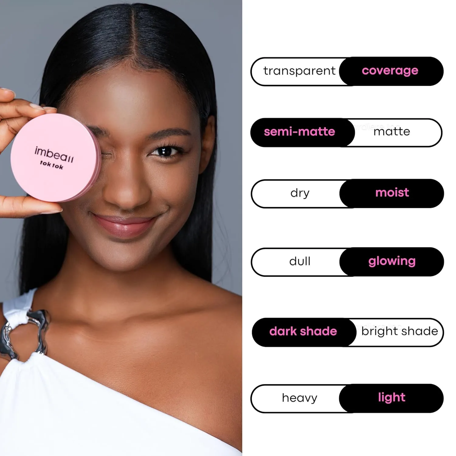 Toktok Glow Cushion Foundation, Dark Shades for melanin beauties, provides buildable coverage with luminous finish with diamond powder, glacial water, and vitamin(#09 CARAMEL, 0.42 Fl Oz)