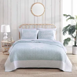 Tommy Bahama - Queen Quilt, Cotton Reversible Bedding, Coastal Inspired Bedding Essentials (Field of Fronds Blue, Queen)