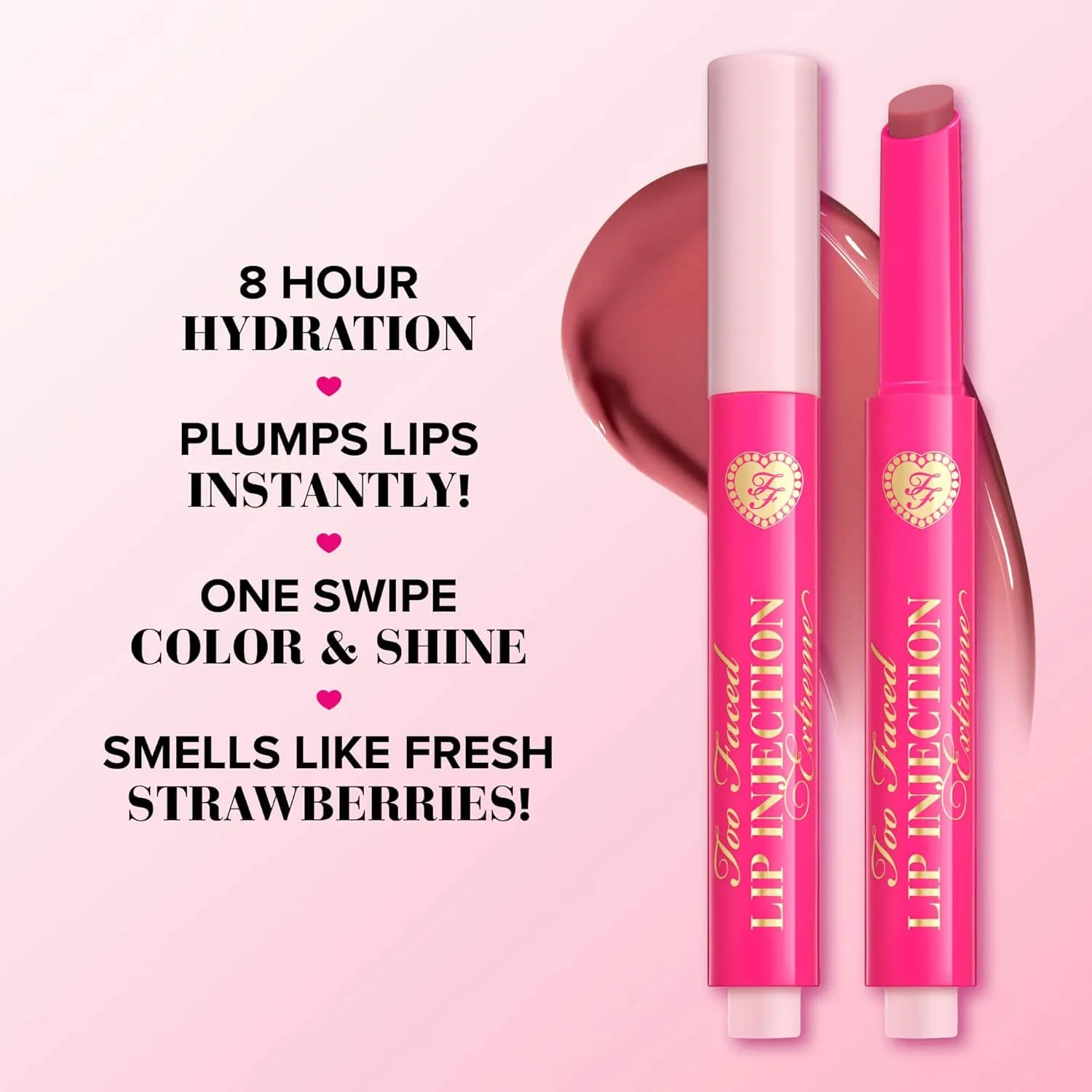 Too Faced Lip Injection Extreme Plumping Clicks | Glossy Lip Plumper, Hydrating   Dewy with High Shine Sheer Color