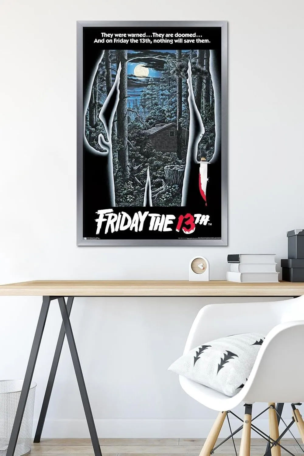 Trends International 24X36 Friday The 13Th - One Sheet Wall Poster, 24" x 36", Silver Framed Version