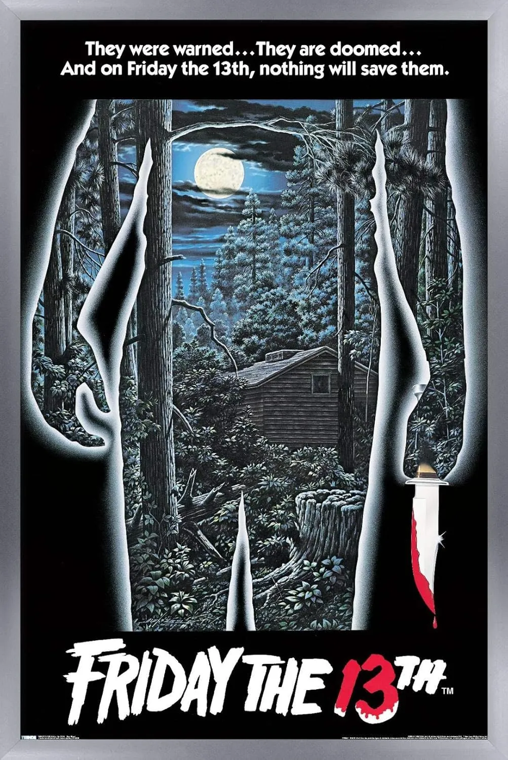 Trends International 24X36 Friday The 13Th - One Sheet Wall Poster, 24" x 36", Silver Framed Version