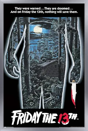Trends International 24X36 Friday The 13Th - One Sheet Wall Poster, 24" x 36", Silver Framed Version