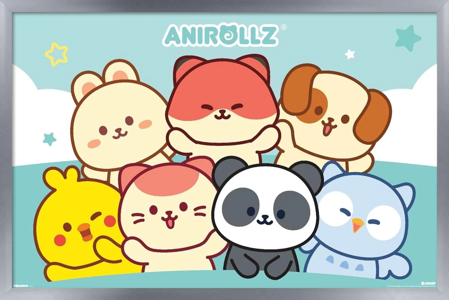 Trends International Anirollz - Group Wall Poster, 22.4L x 14.7W, Silver Framed Version