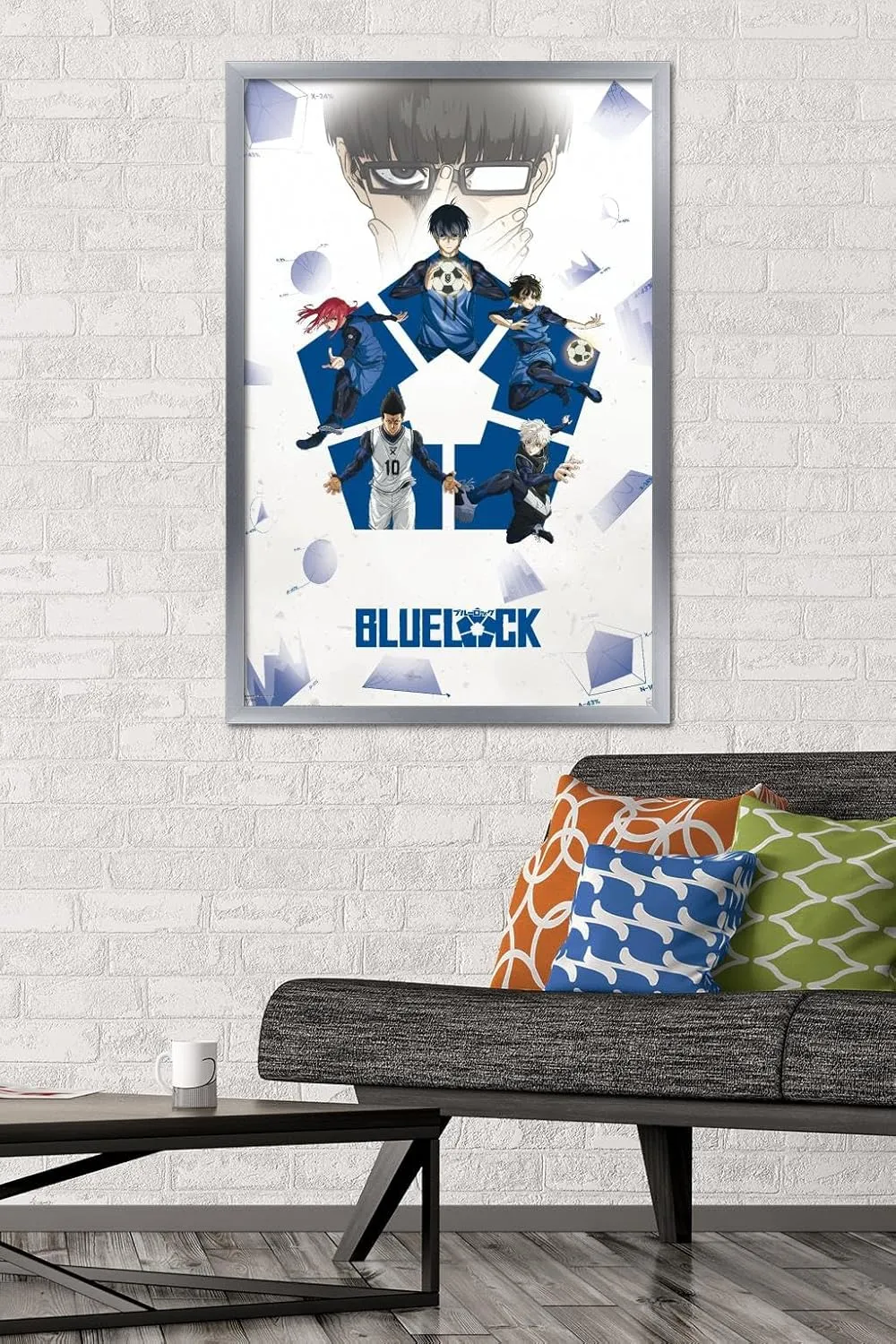 Trends International Blue Lock - Project Wall Poster, 34L x 22.4W, Silver Framed Version