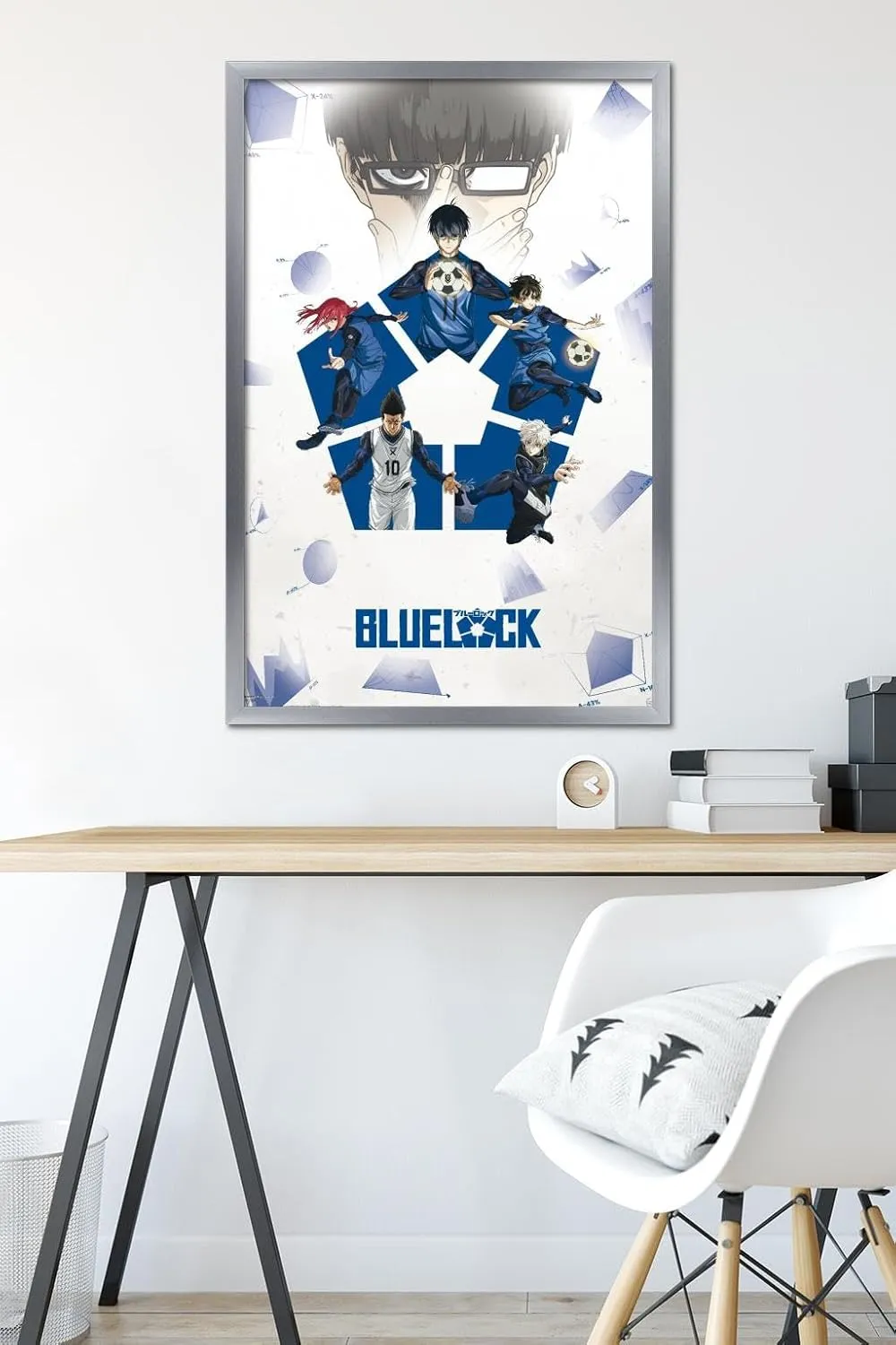 Trends International Blue Lock - Project Wall Poster, 34L x 22.4W, Silver Framed Version