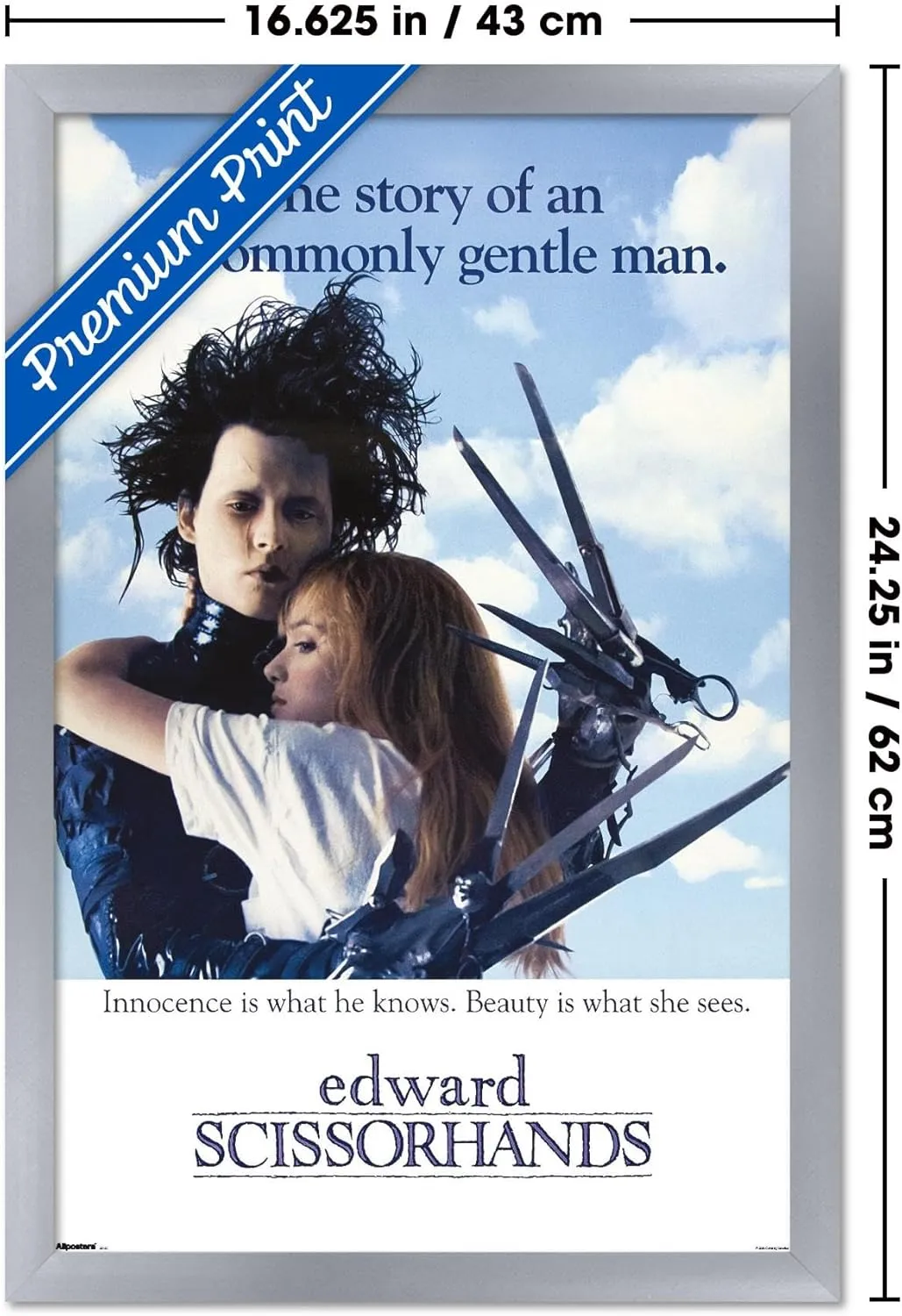 Trends International Edward Scissorhands - Innocence One Sheet Wall Poster, 22.4L x 14.7W, Silver Framed Version