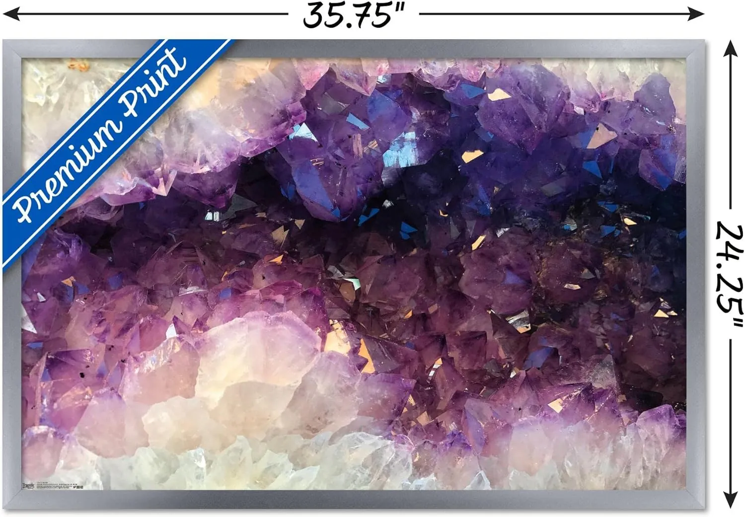 Trends International Geode Wall Poster, 34L x 22.4W, Silver Framed Version