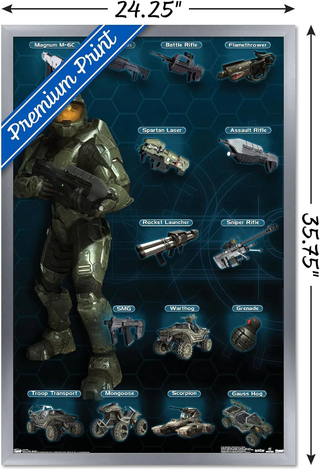Trends International Halo 3 - Chart - Humanity Wall Poster, 22.375" x 34", Silver Framed Version