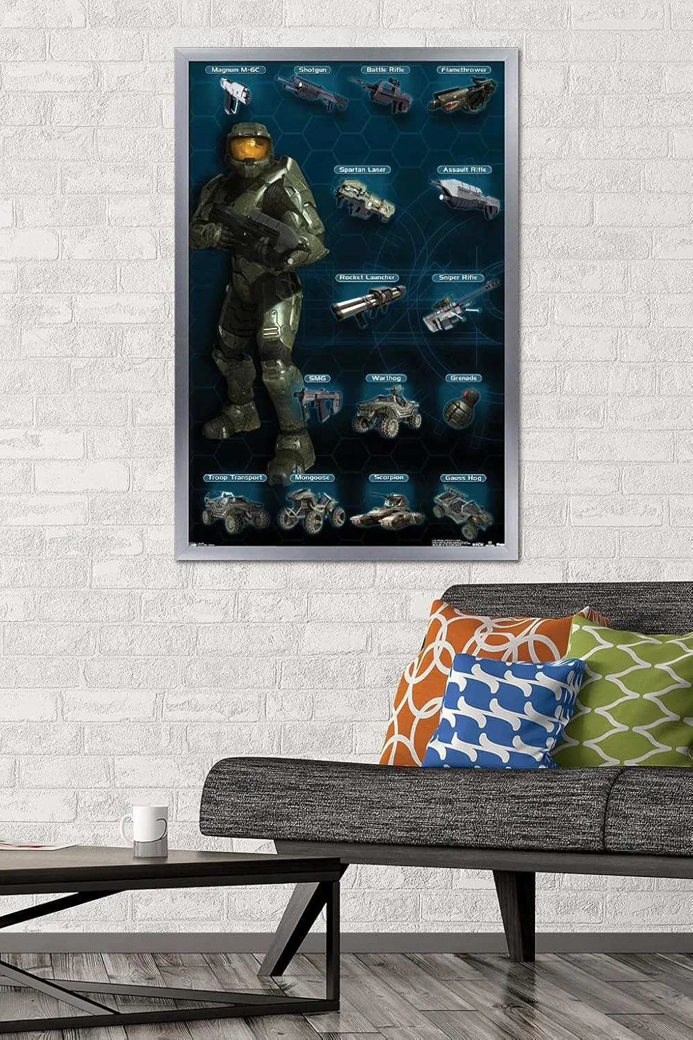 Trends International Halo 3 - Chart - Humanity Wall Poster, 22.375" x 34", Silver Framed Version