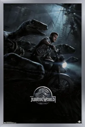 Trends International Jurassic World - One Sheet Wall Poster, 22.375" x 34", Silver Framed Version