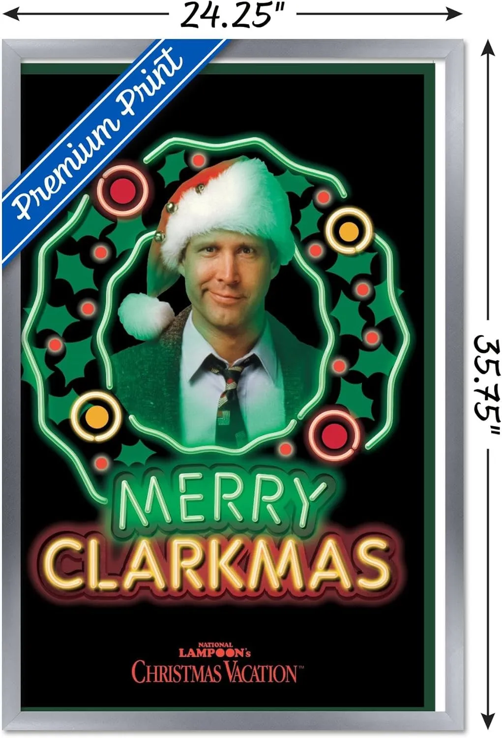 Trends International National Lampoon's Christmas Vacation - Clark Wall Poster, 34L x 22.4W, Silver Framed Version