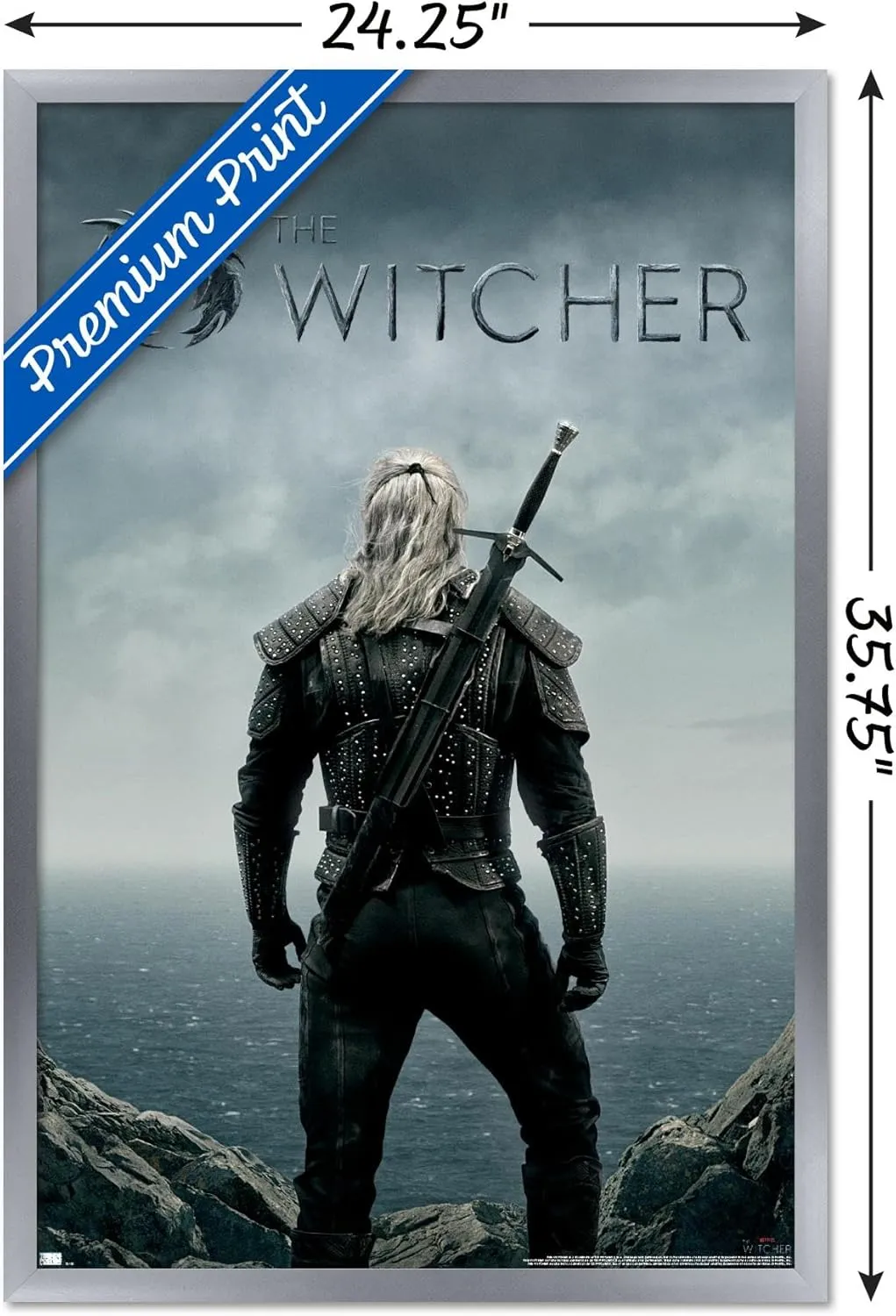 Trends International Netflix The Witcher - Teaser Wall Poster, 22.375" x 34", Silver Framed Version