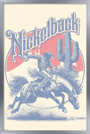 Trends International Nickelback - Buckin Bronco Wall Poster, 34L x 22.4W, Silver Framed Version