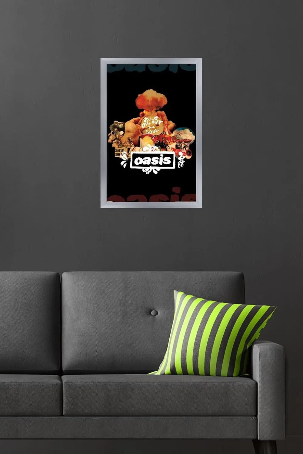 Trends International Oasis - Dig Out Your Soul Wall Poster, 22.4L x 14.7W, Silver Framed Version