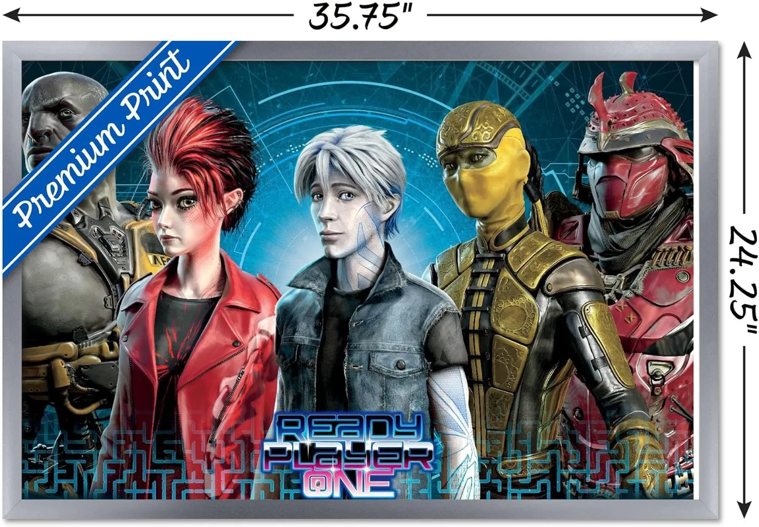 Trends International Ready Player One - Group Wall Poster, 22.375" x 34", Silver Framed Version