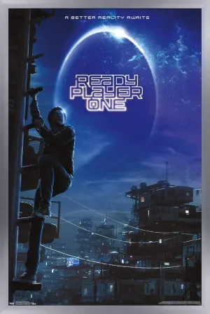 Trends International Ready Player One - One Sheet Wall Poster, 22.375" x 34", Silver Framed Version