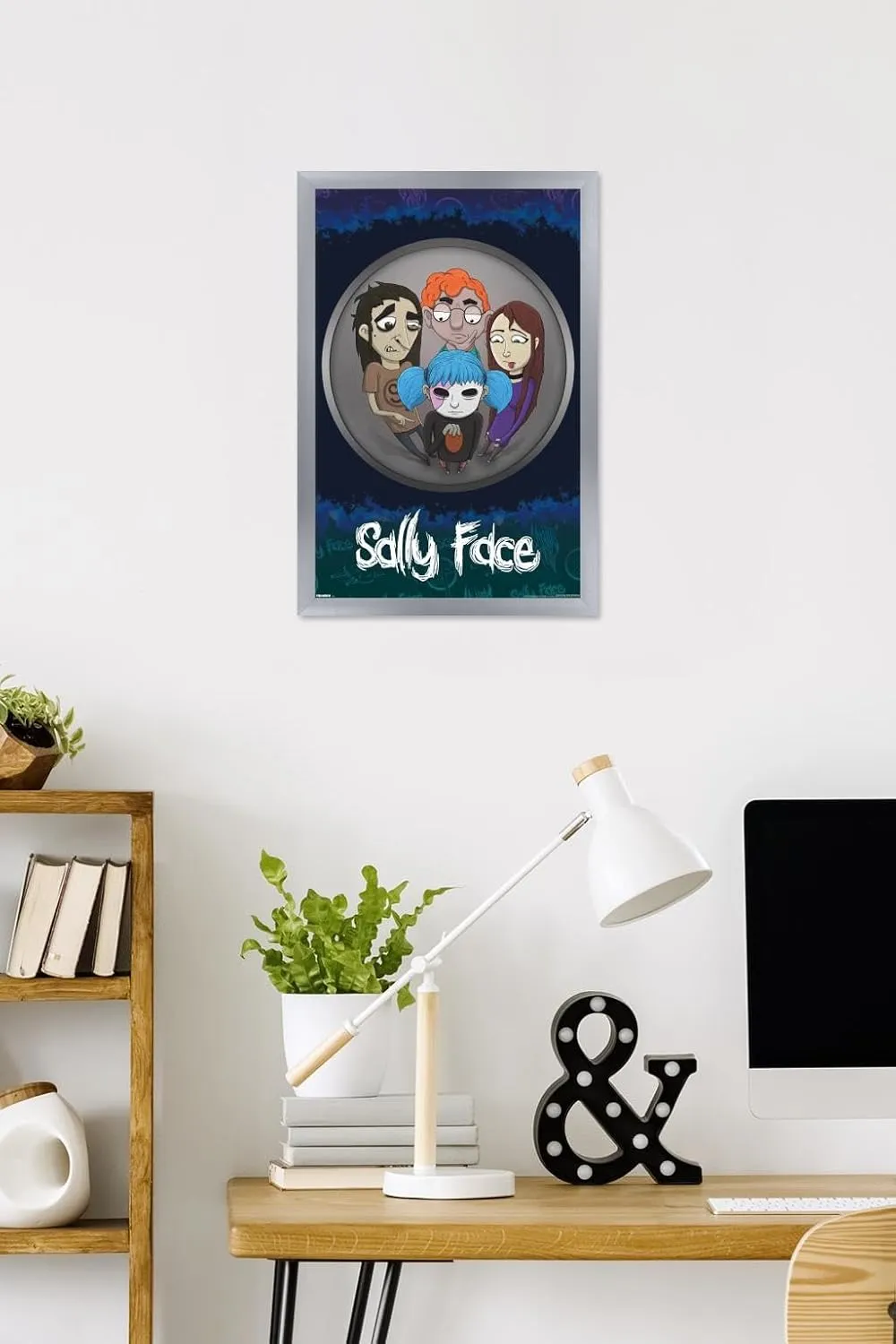 Trends International Sally Face - Fisheye Wall Poster, 22.4L x 14.7W, Silver Framed Version