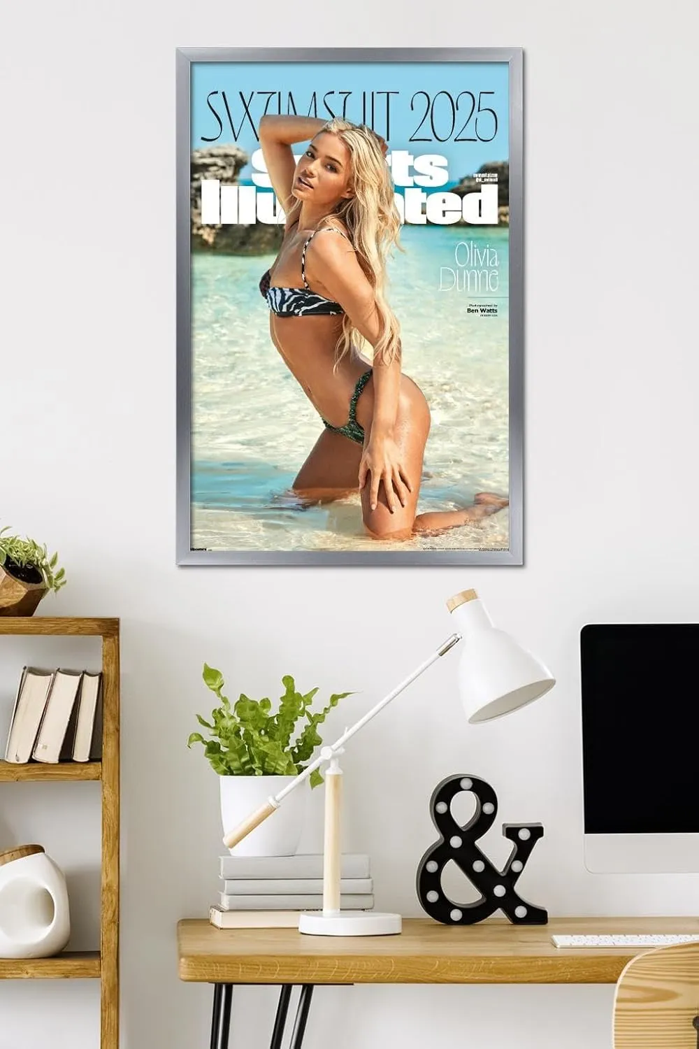 Trends International Sports Illustrated - Olivia Dunne Cover 25 Wall Poster, 34L x 22.4W, Silver Framed Version