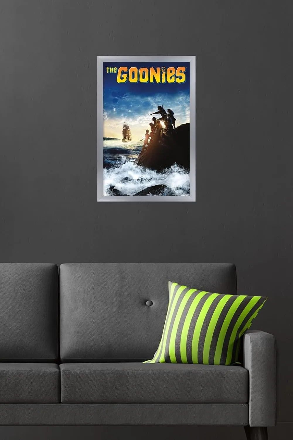Trends International The Goonies - Ocean Key Art Wall Poster, 22.4L x 14.7W, Silver Framed Version