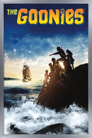 Trends International The Goonies - Ocean Key Art Wall Poster, 22.4L x 14.7W, Silver Framed Version