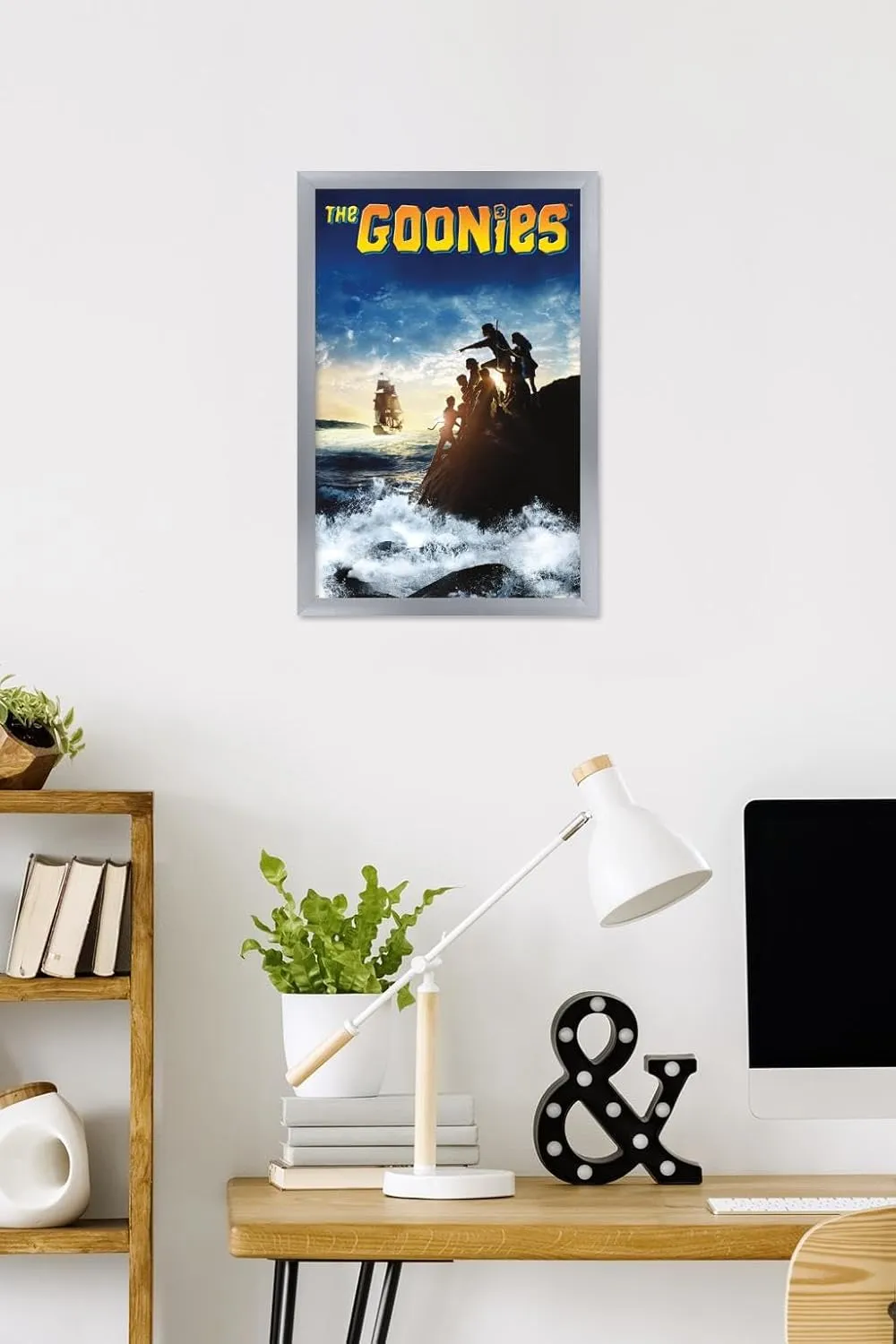 Trends International The Goonies - Ocean Key Art Wall Poster, 22.4L x 14.7W, Silver Framed Version
