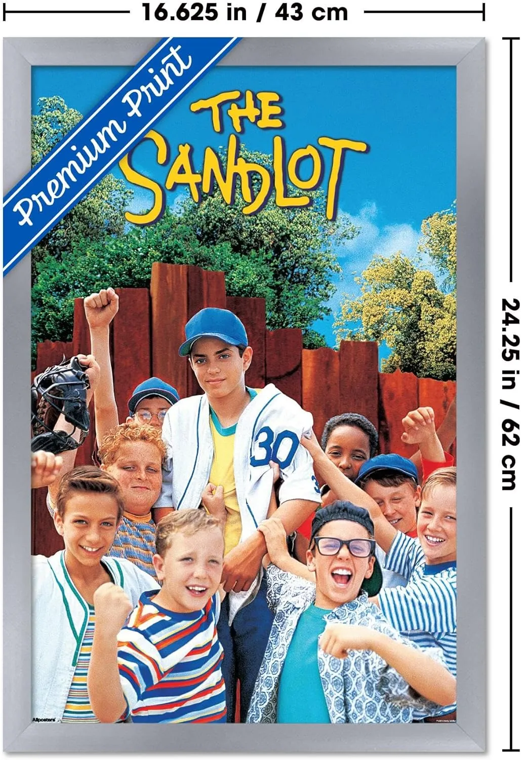 Trends International The Sandlot (1993) - One Sheet Wall Poster, 22.4L x 14.7W, Silver Framed Version